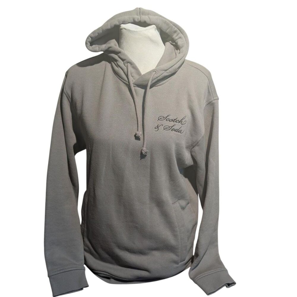 Scotch & Soda Amsterdam Hoodie - Embroidered Logo - Light Grey - Size S